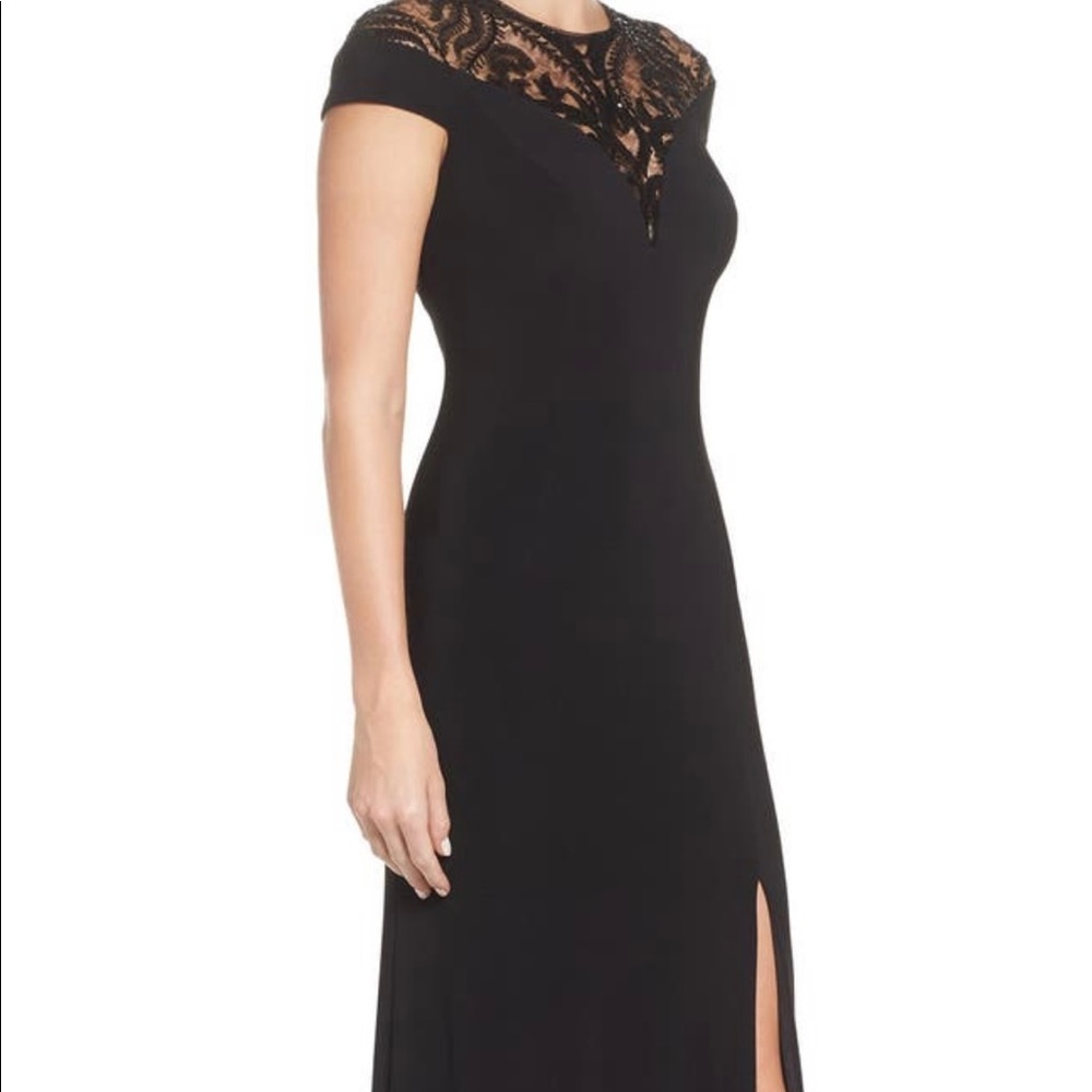 Adrianna Papell Sequin Embellished Black Gown